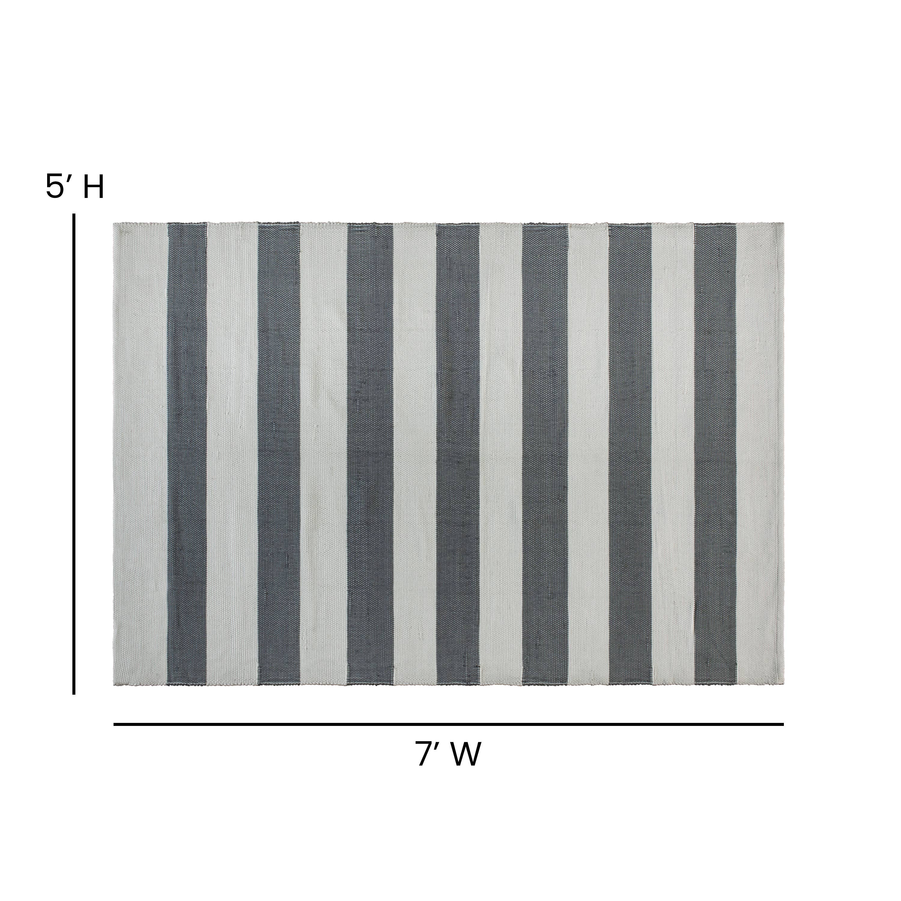 Flash Furniture - Wholesale Area Rug - 5x7 Indoor-Outdoor Grey/White Cabana Area Rug3