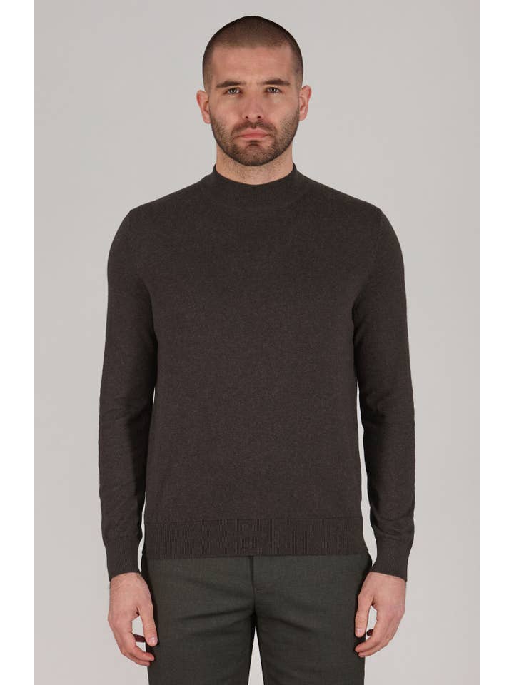 Paul James Knitwear - Wholesale Knit Sweater - Men's - Mens Ultra Fine Cotton Mock Turtle Neck Jumper27