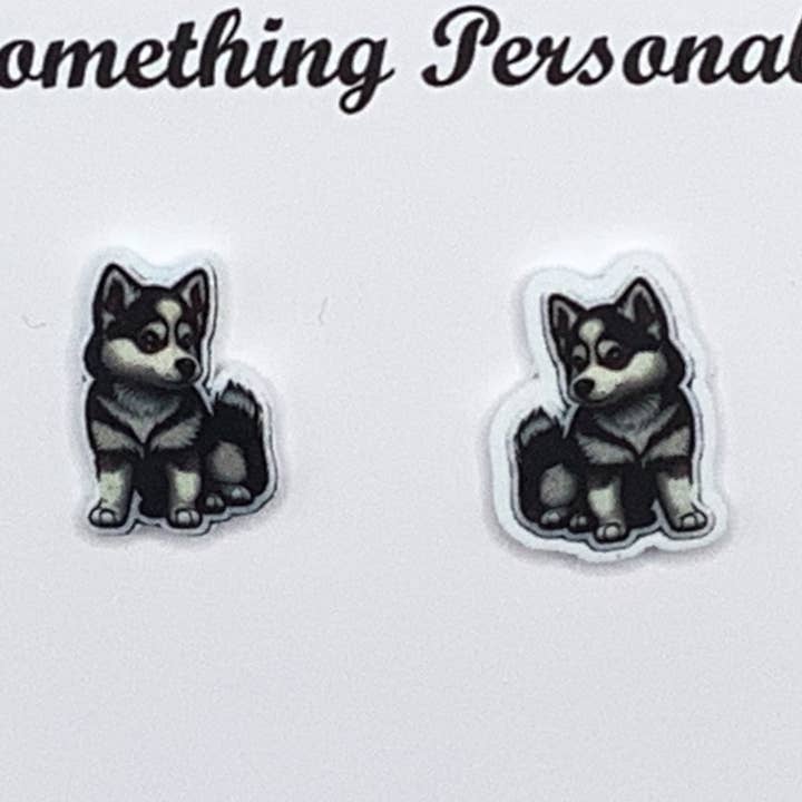 Wilson Husky Puppy Earrings for wholesale by Something Personal