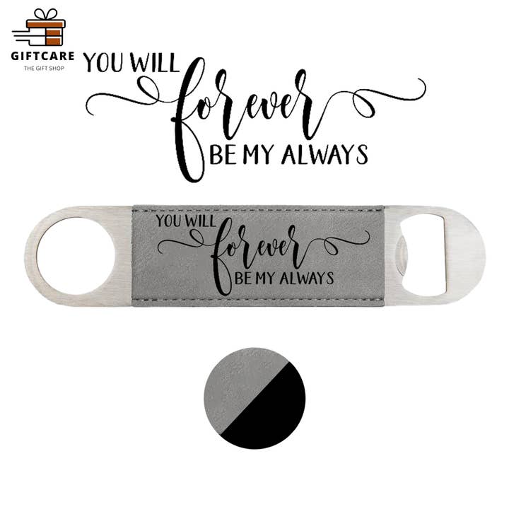 Personalized Bottle Opener/Bar Key Monogram Favor Party Gift for wholesale by Laser Leatherette