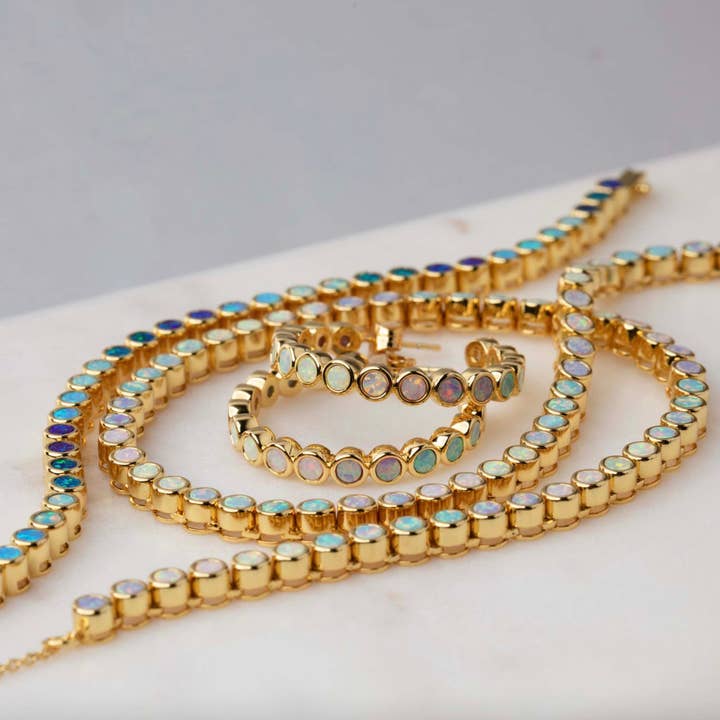 La Kaiser - Wholesale Link & Chain Necklace - Opal Ombre Tennis Nekcklace