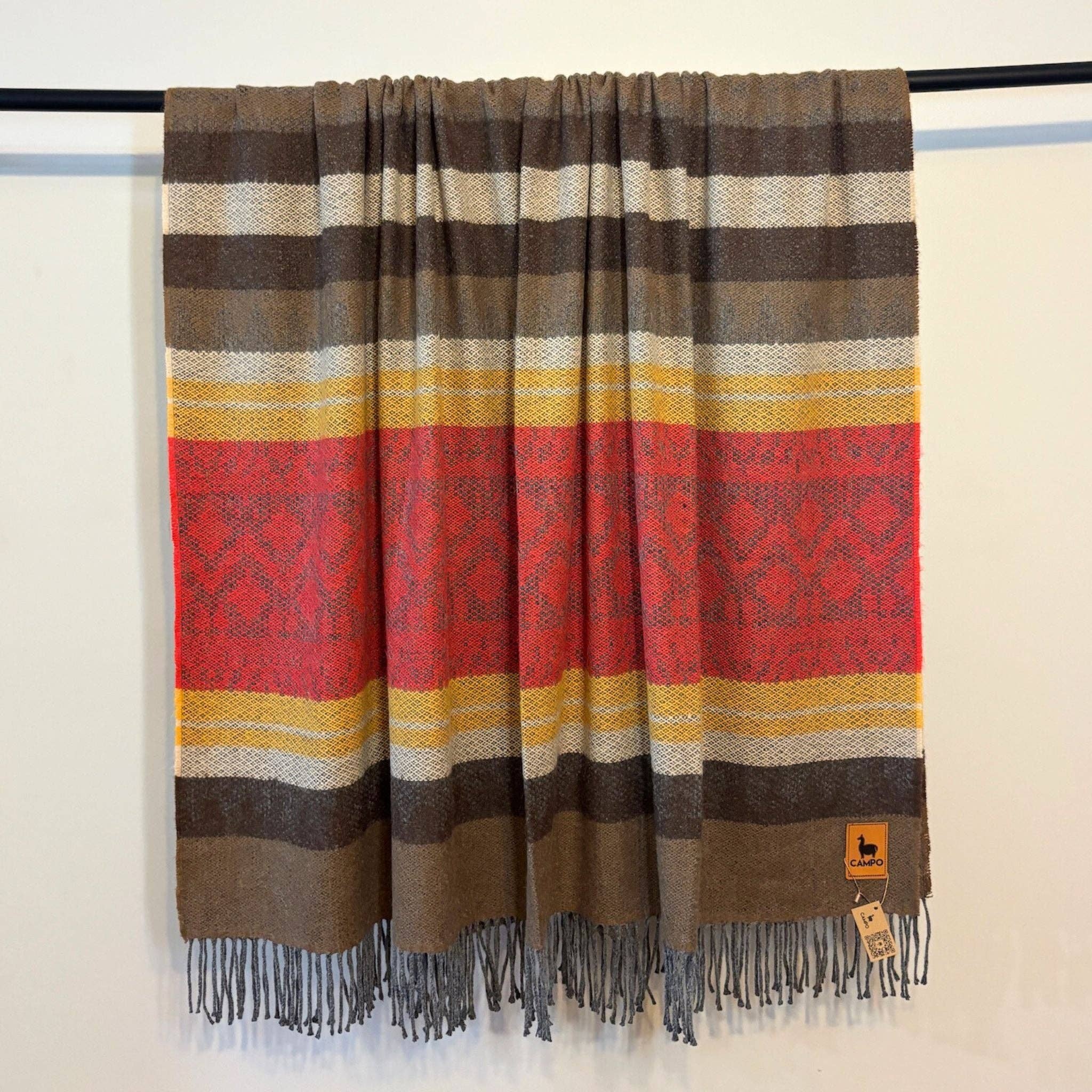 Campo Alpaca - Wholesale Throw Blanket - Tri-Color Woven Alpaca Blanket2