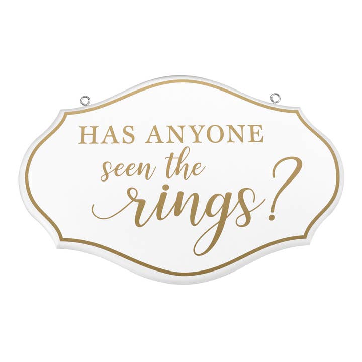 Ring Bearer Pillow Alternative Where are the Rings Sign for wholesale by Lillian Rose