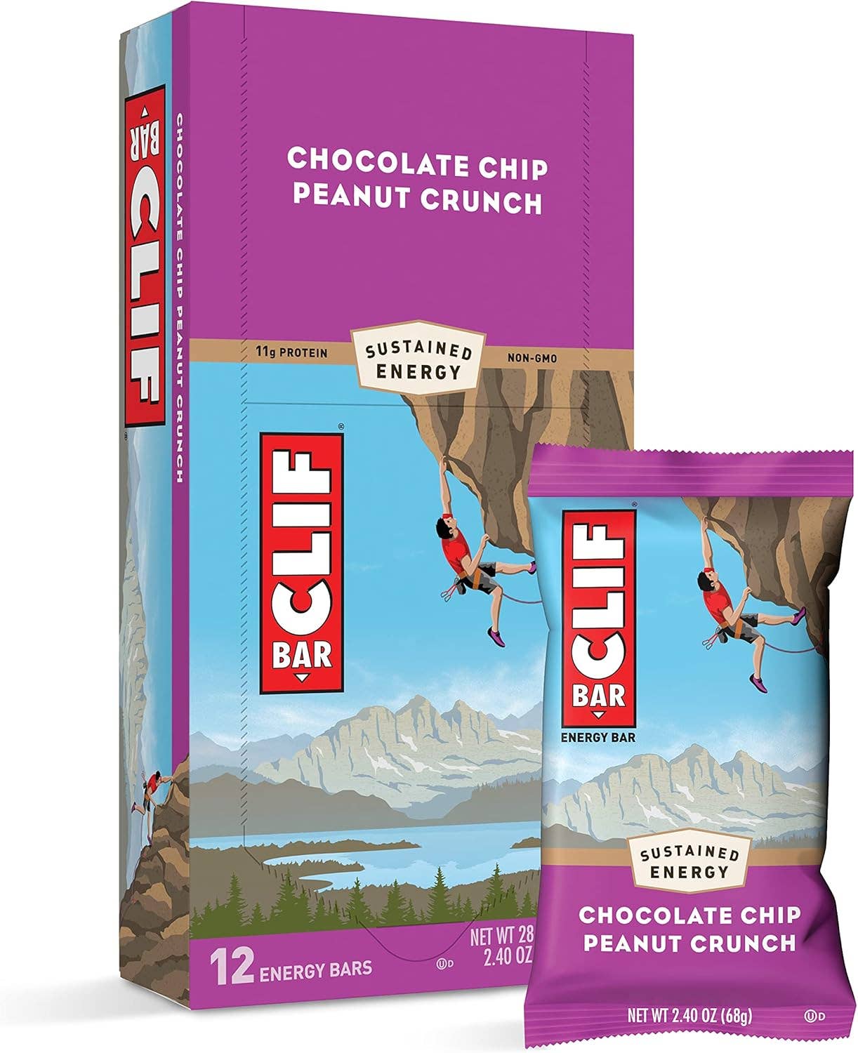 Snacky Candy - Wholesale Snack Bar - Clif Bar Chocolate Chip Peanut Crunch 2.4oz 12 count0