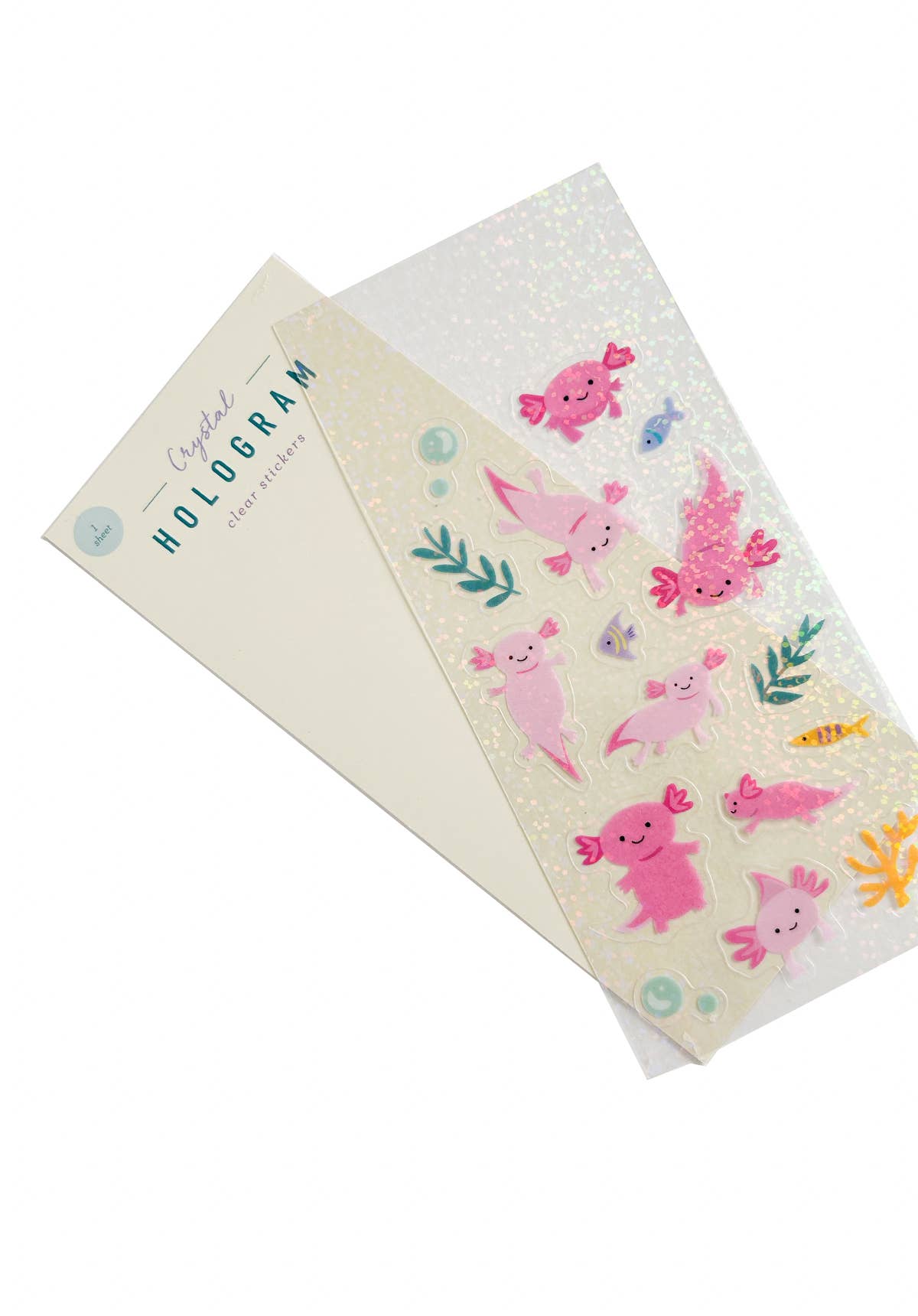 Girl of All Work - Wholesale Sticker - Axolotls Crystal Hologram Clear Stickers1