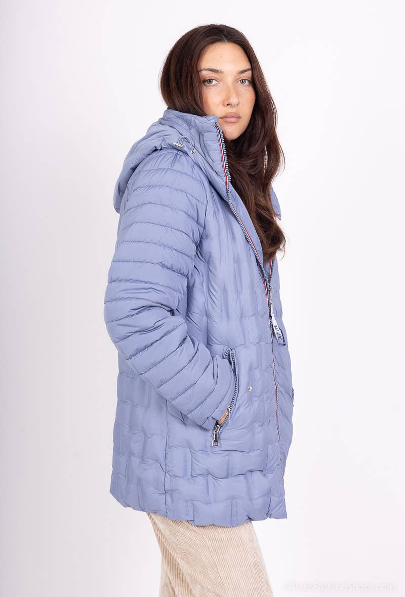 Saturne Paris - BIG SIZE EXCLUSIVE - Wholesale Puffer Jacket - Women's - TG356W41 Blue Reversible Down Jacket, M to 5XL2