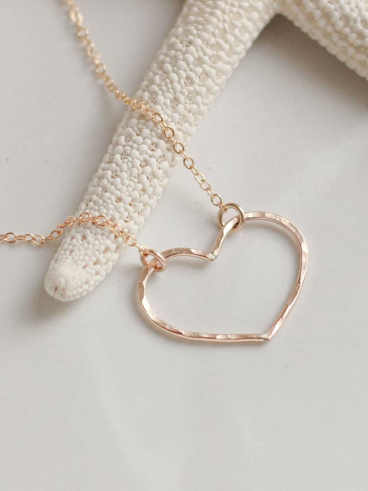 Hammered Heart Necklace for wholesale by Co. Kind Jewelry