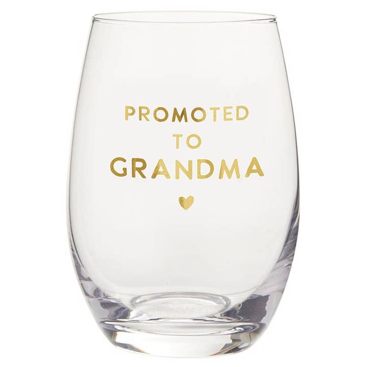 Wine Glass - Promoted To Grandma for wholesale by Stephan Baby by Creative Brands