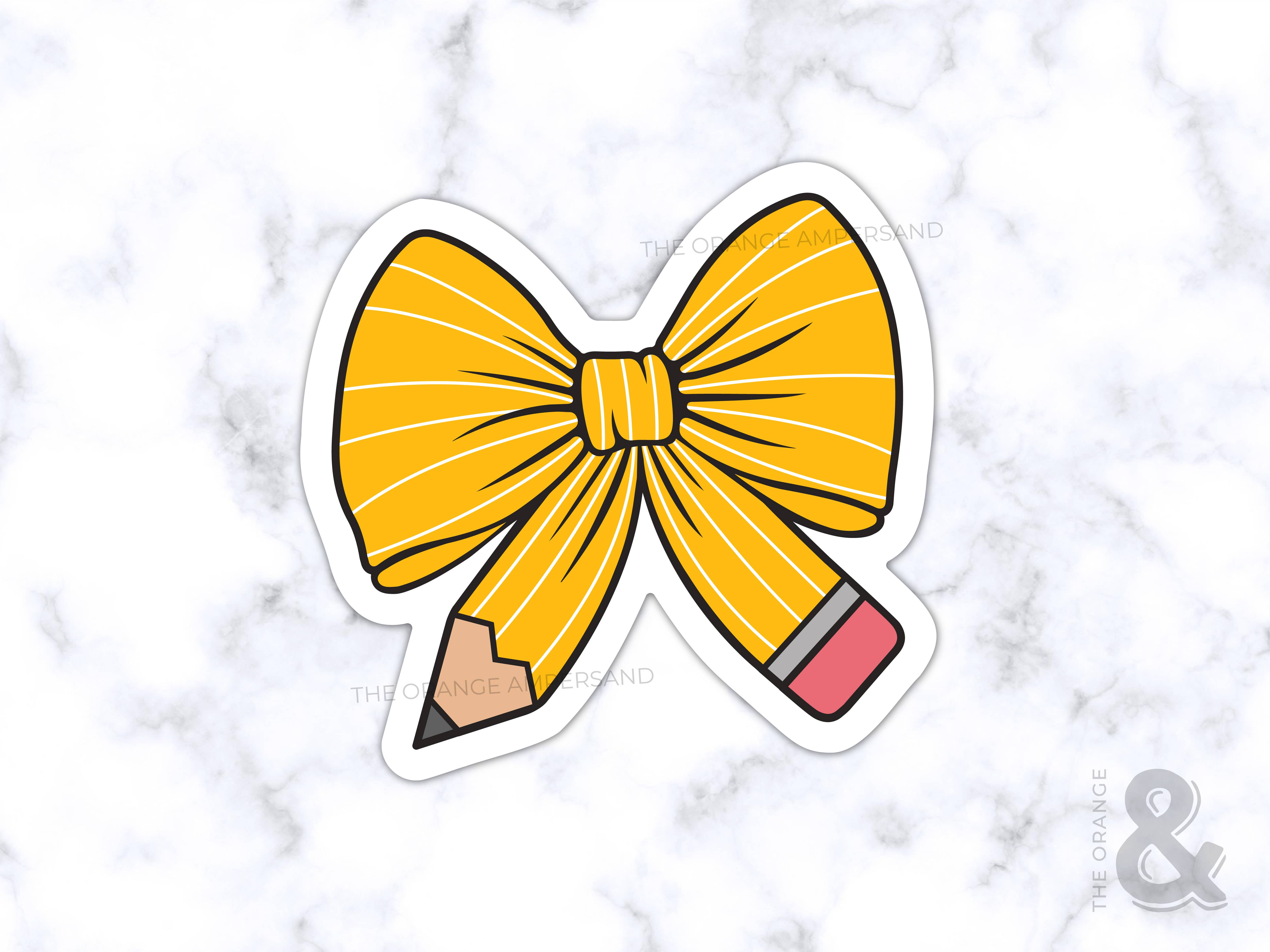 The Orange Ampersand – Engroshandel Klistermærke – Tilbage til skolen Coquette Pencil Bow Sticker