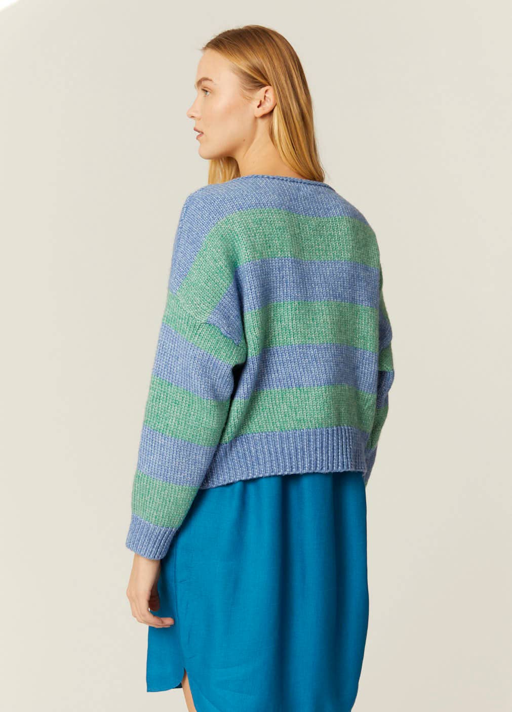 Pepaloves - Wholesale Knit Sweater - Women's - JERSEY RAYAS AZUL Y VERDE2