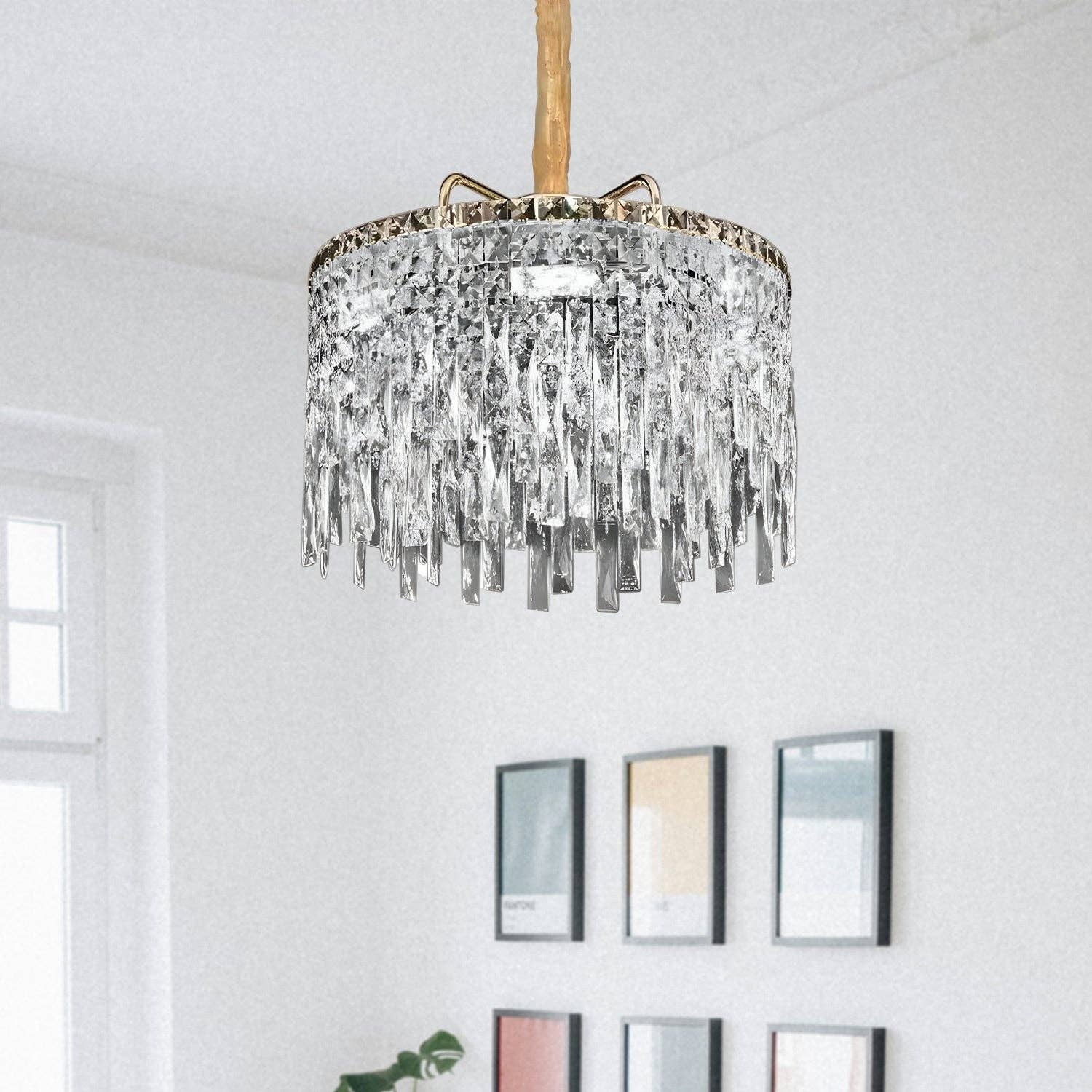 Ledsone - Vente Lustre/Suspension - Lustre moderne en cristal doré à plafond - modèle 480417