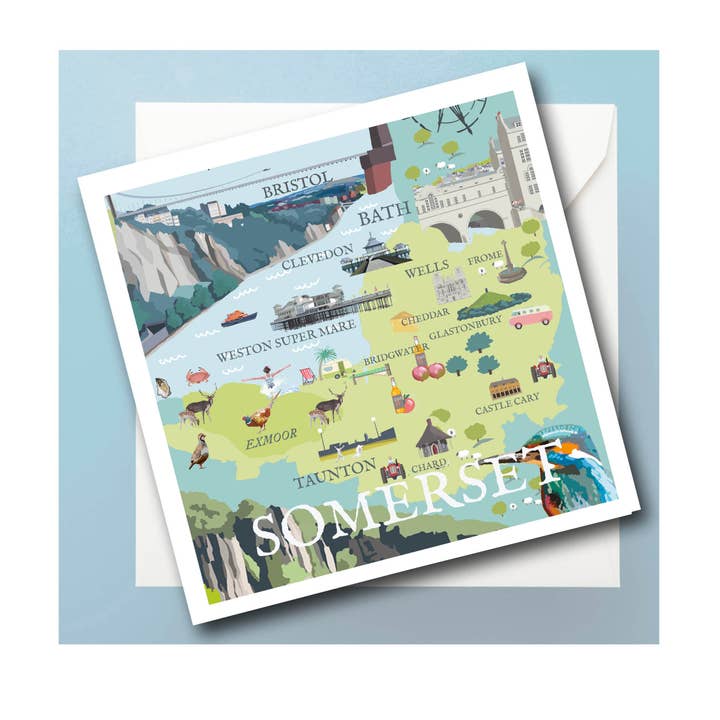 Wenskaart Somerset voor wholesale door BETTY BOYNS MAPS