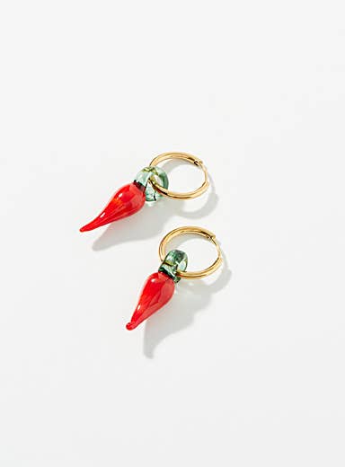 HoopLa - Wholesale Dangle Earrings - Farmers Market Mini Huggie Hoop Charm Earrings4