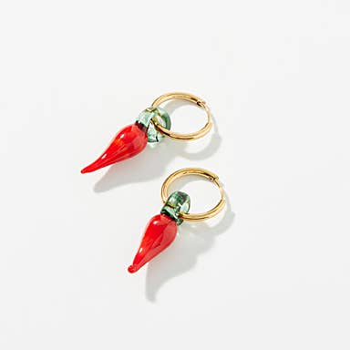 HoopLa - Wholesale Dangle Earrings - Farmers Market Mini Huggie Hoop Charm Earrings4