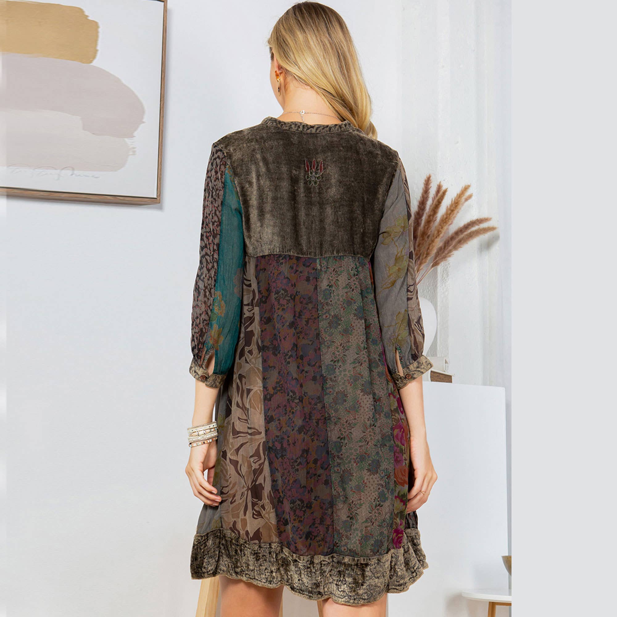 Young Threads - Wholesale Dress - Women's - Chic Bohemian Stone-Washed Babydoll Dress9