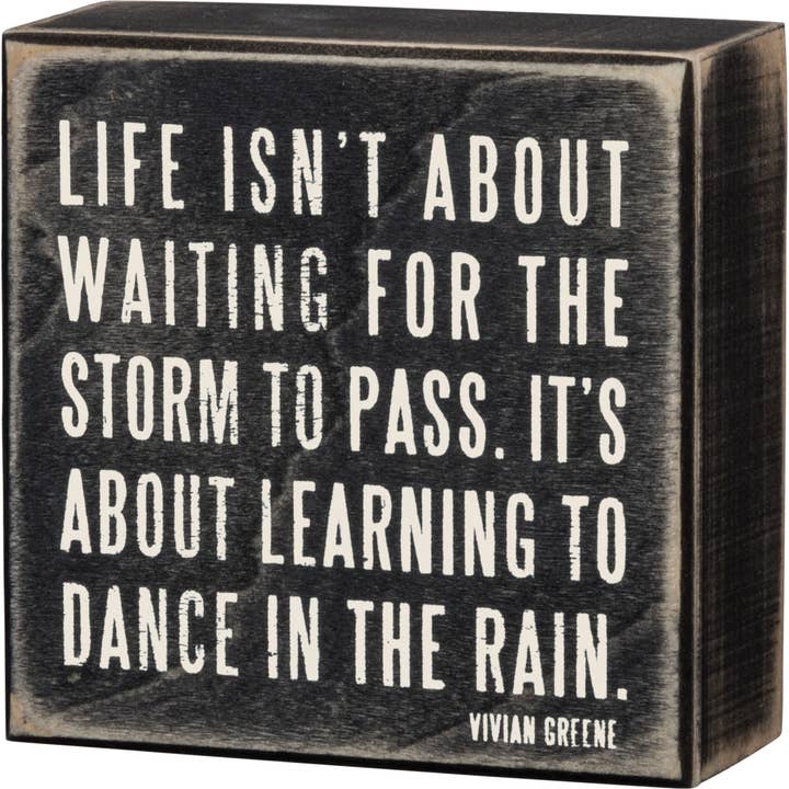 Dance In The Rain Box Sign for wholesale by Primitives by Kathy