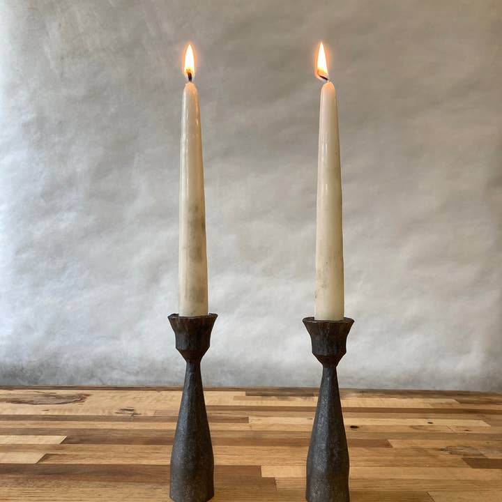 Forged Taper Candle Pair for wholesale by Blackthorne Forge