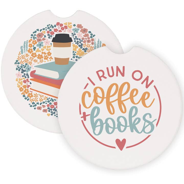 Sincere Surroundings - Wholesale Car Coaster - Women's - Coffee + Books Florals - Car Coasters