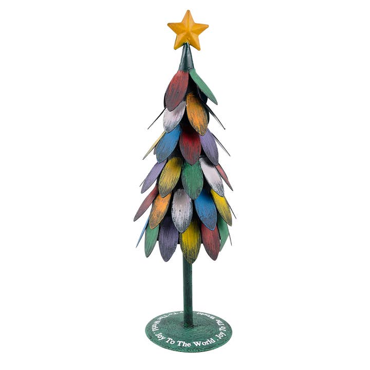 Joy to the World Metal Tree- Small - Holiday Decor for wholesale by Glory Haus