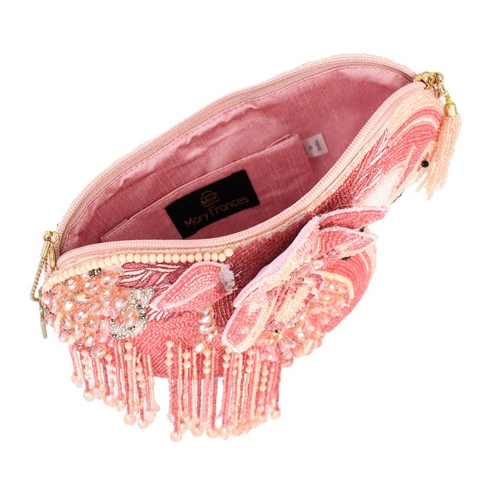 Mary Frances Accessories - Venta al por mayor Bandolera - Mujer - Bolso cruzado con cuentas y diseño de flamenco rosa de Mary Frances Accessories3