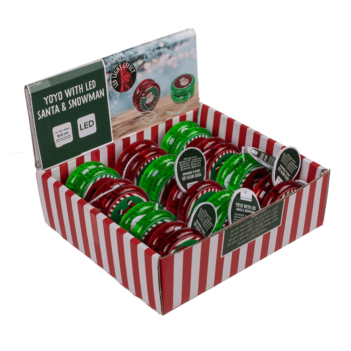 Out of the blue KG - Wholesale Light-Up Toy - Kids & Baby - Yoyo with light, Santa & Snowman, incl. battery,1