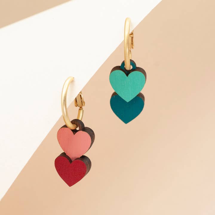 Flip Hearts Earrings for wholesale by Materia Rica