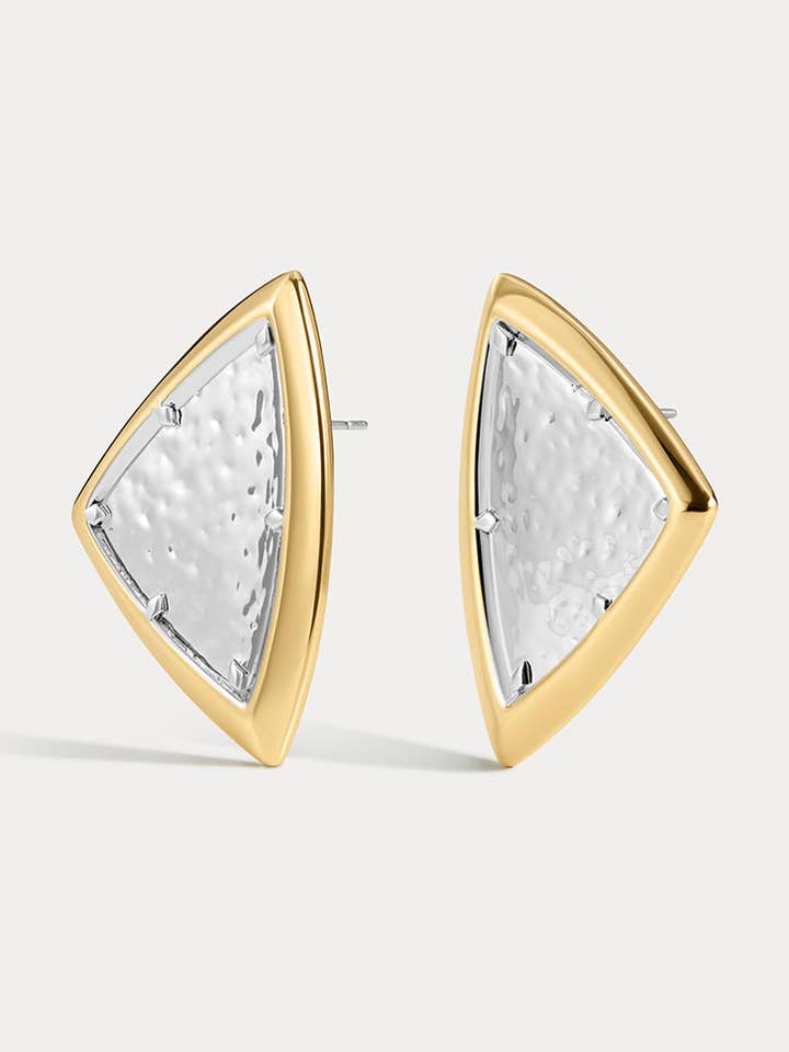 The Bianco Nero Studs- Gold for wholesale by Luv AJ