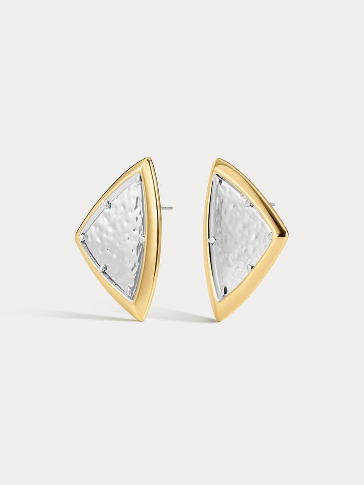 The Bianco Nero Studs- Gold for wholesale by Luv AJ
