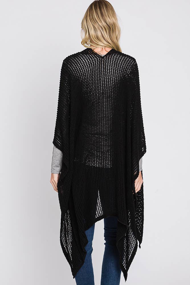 Hana - Wholesale Cardigan - Dames - Solid Chenille Crochet Ruana10