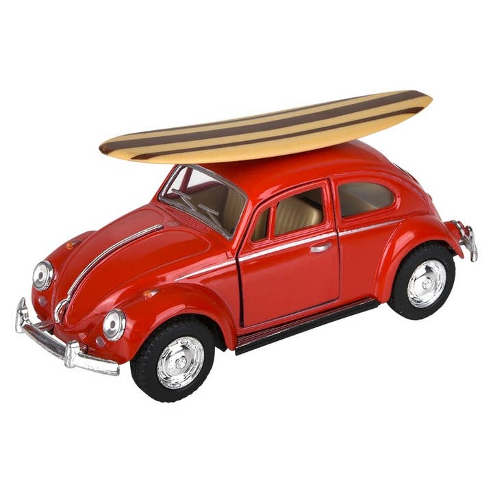 La Luna Bella - Toys - Wholesale Toy Car/Truck - Kids - 5" Diecast 1967 VW Beetle/Surfboard - LLB Toys