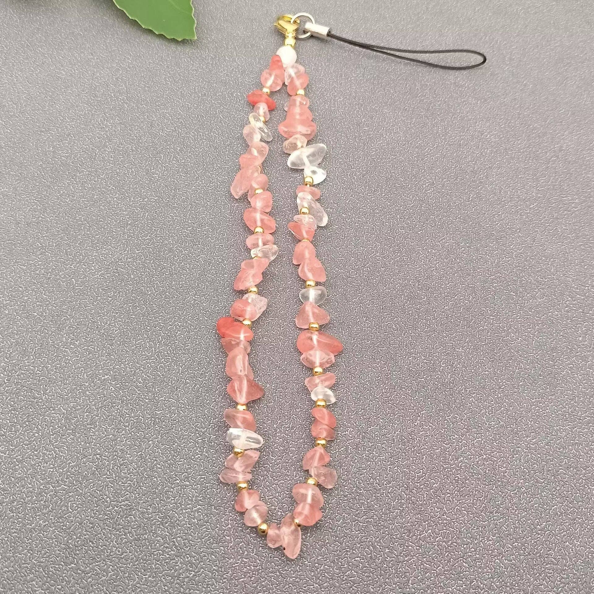 Mio Queena - Wholesale Phonecase Strap - Stone & Crystal & Pearl Beaded Phonecase Strap Lanyard - CS9