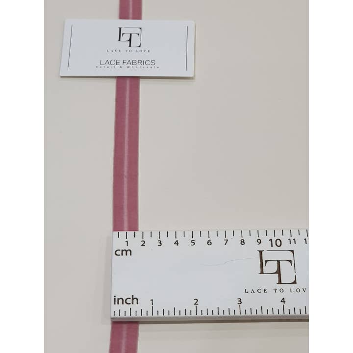 Lace To Love - Wholesale Ribbon – Gift wrapping - Pink Elastic Velvet Ribbon by The Yard, Wide Velvet Trim6
