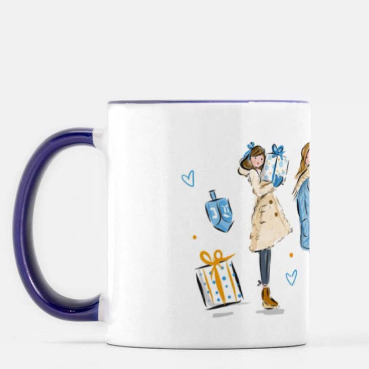 Hanukkah Girls Ceramic Mug for wholesale by Jennifer Vallez