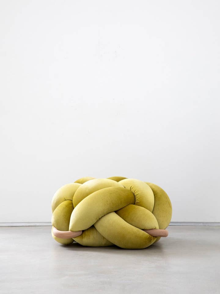 (L) Citron Knot Ottoman för wholesale av Knots Studio