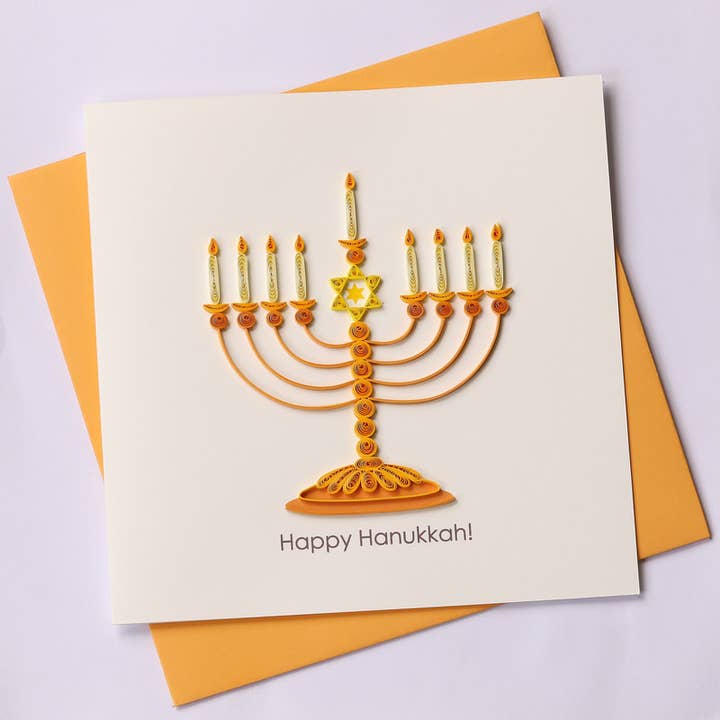 Glad Hanukkah Quilled Card for engroshandel hos Poppin Cards and Gifts