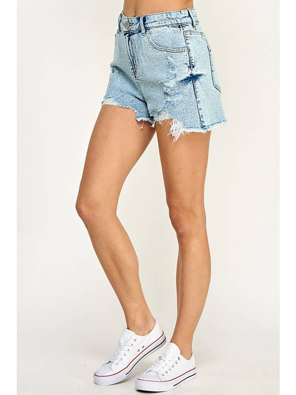 BLUE AGE - Wholesale Shorts - Women's - AUTHENTIC DISTRESSED MOM SHORTS