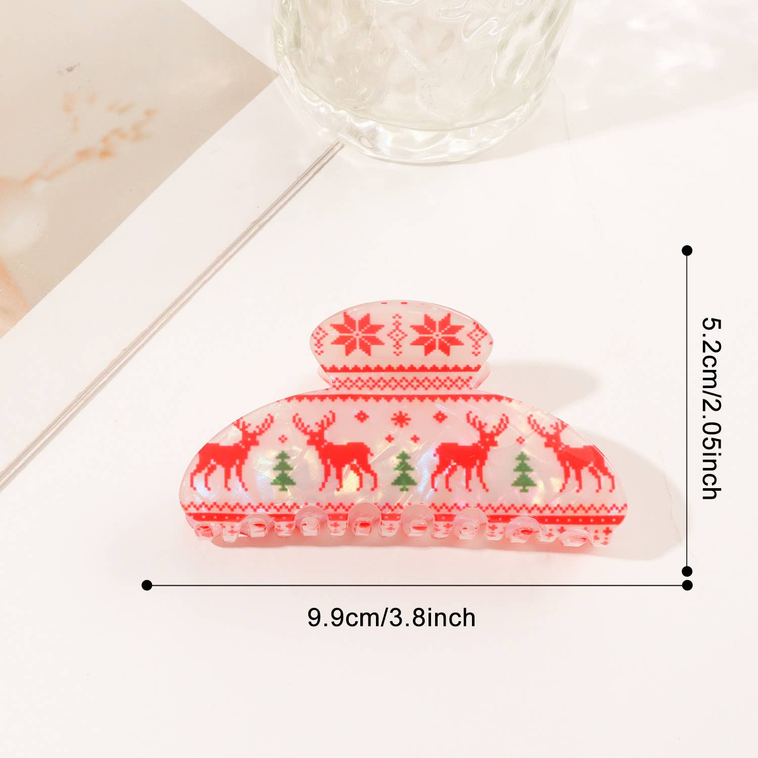 SoapElenGlen – wholesale Hair clip – Women’s – Christmas Themed Print Hair Clip, Festive Hair Accessories0