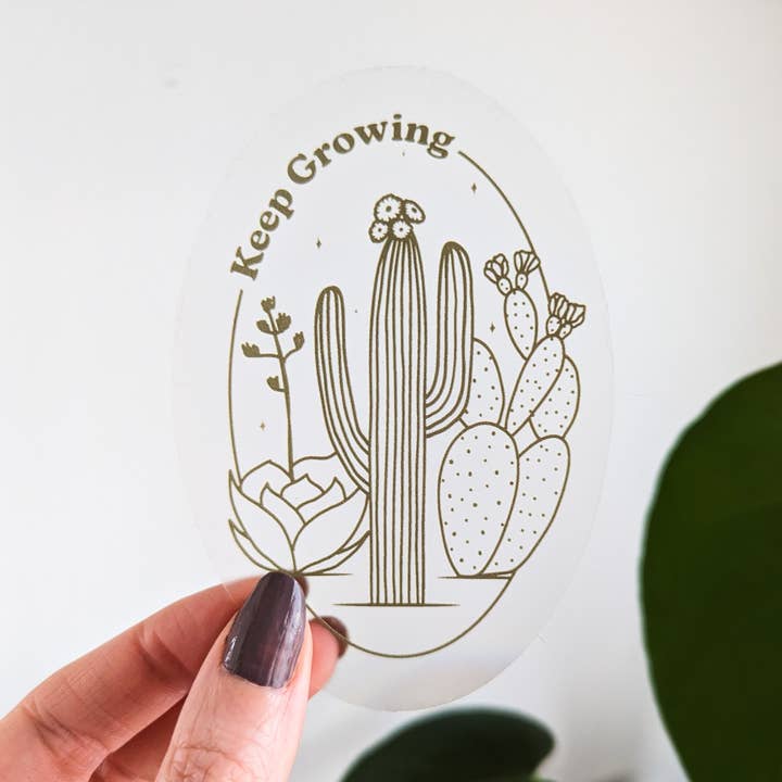 Keep Growing Cactus Suncatcher for wholesale by Savaria Marie Design