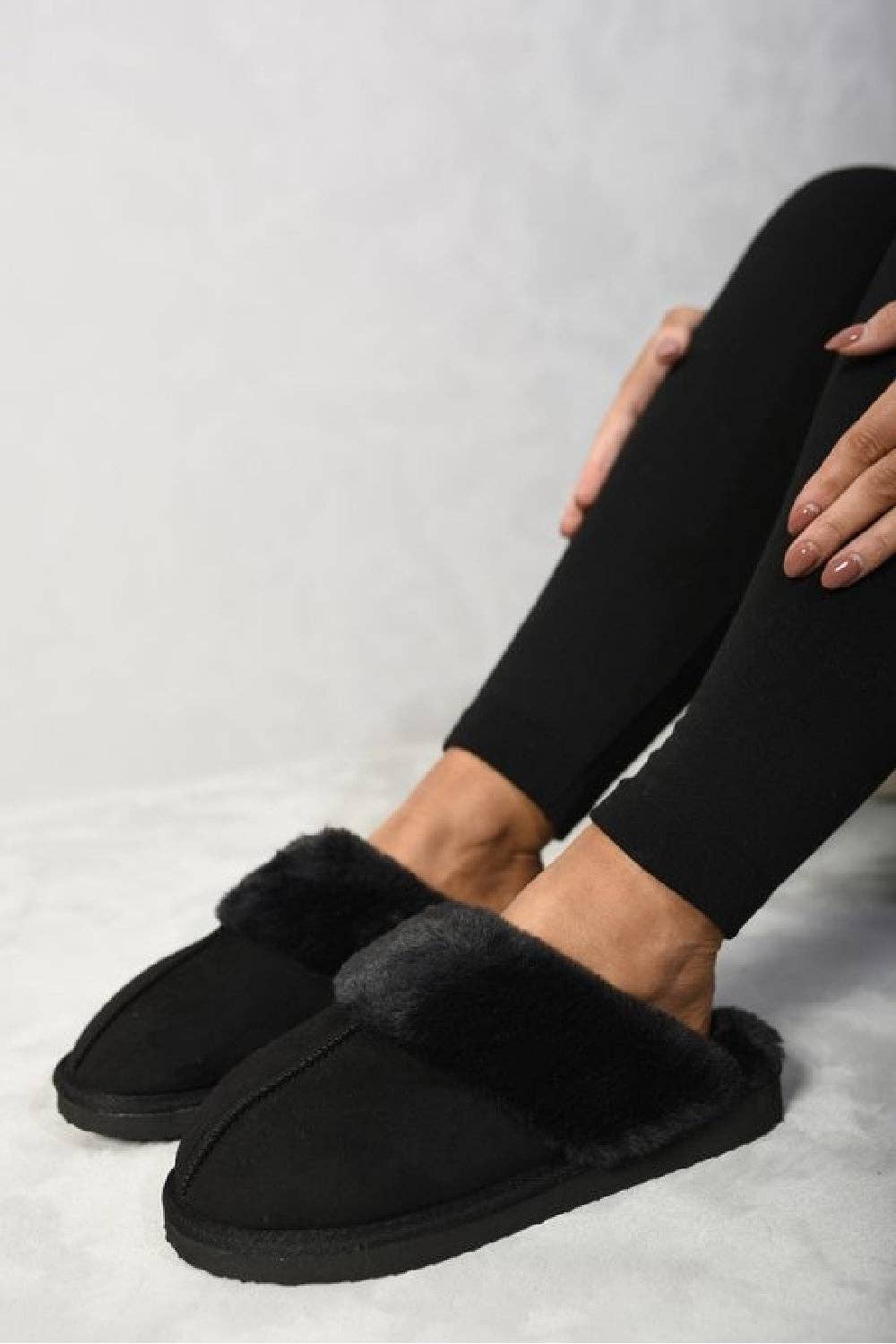 No Doubt Shoes - Wholesale Slippers - Women's - COZY SUEDE MULE FLUFFY SLIPPERS8