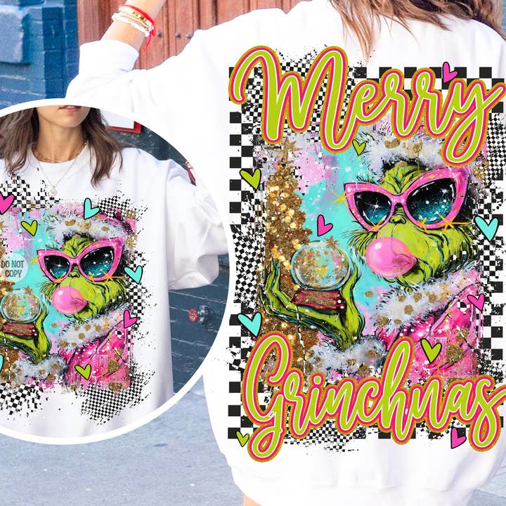 DLT Ecommerce - Wholesale T-Shirt (Graphic) - Women's - Pink Grichmas Christmas Shirt, Funny Christmas Sweatshirt1