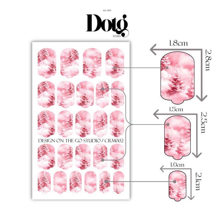 Design on The Go Studio - Wholesale Nail art/decal - Pink Christmas Nail Wraps DIY Manicure & Pedicure Stickers6