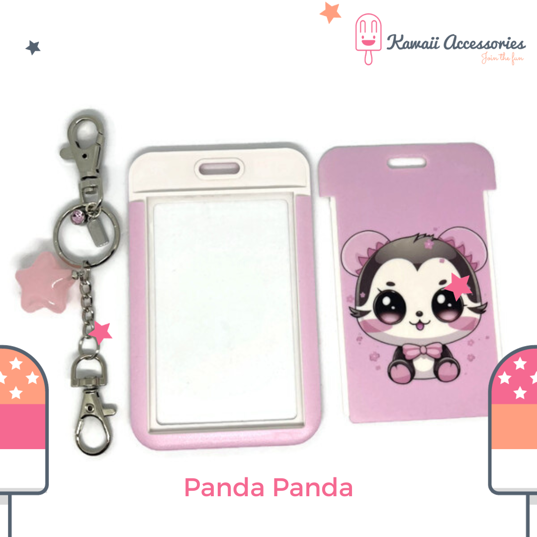 Kawaii Accessories by Kuroji - Wholesale Keychain - Women's - Charming Panda Panda ID - Kawaii bag hanger/keychain1