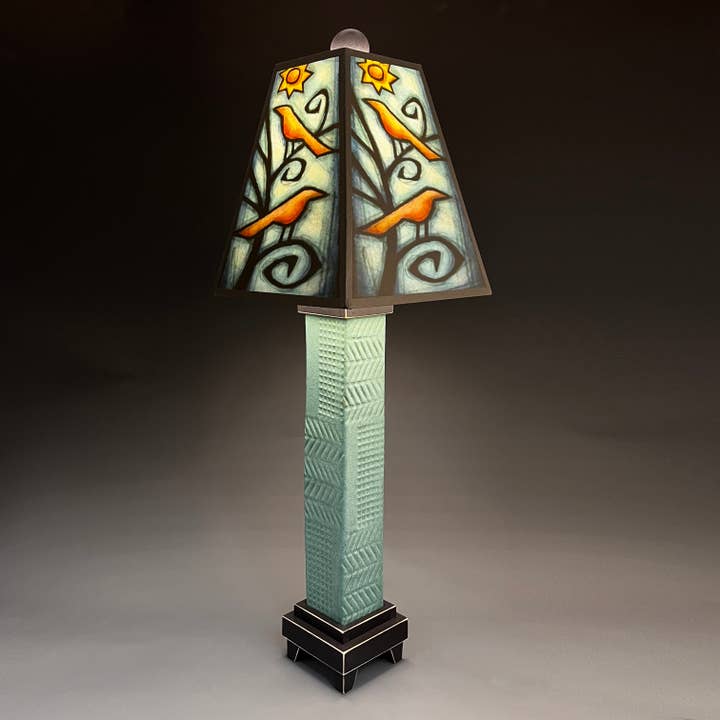 JJ - Lampe Oiseaux dans un arbre pour la vente par Macone Clay / Spooner Creek