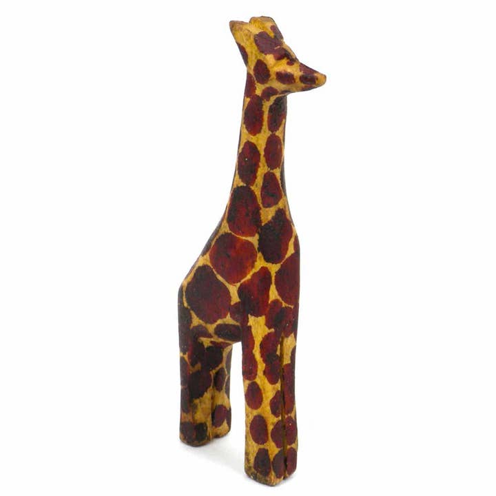 Global Crafts - Wholesale Decorative Tabletop Object - Miniature Wood Safari Animals - Set of 7
