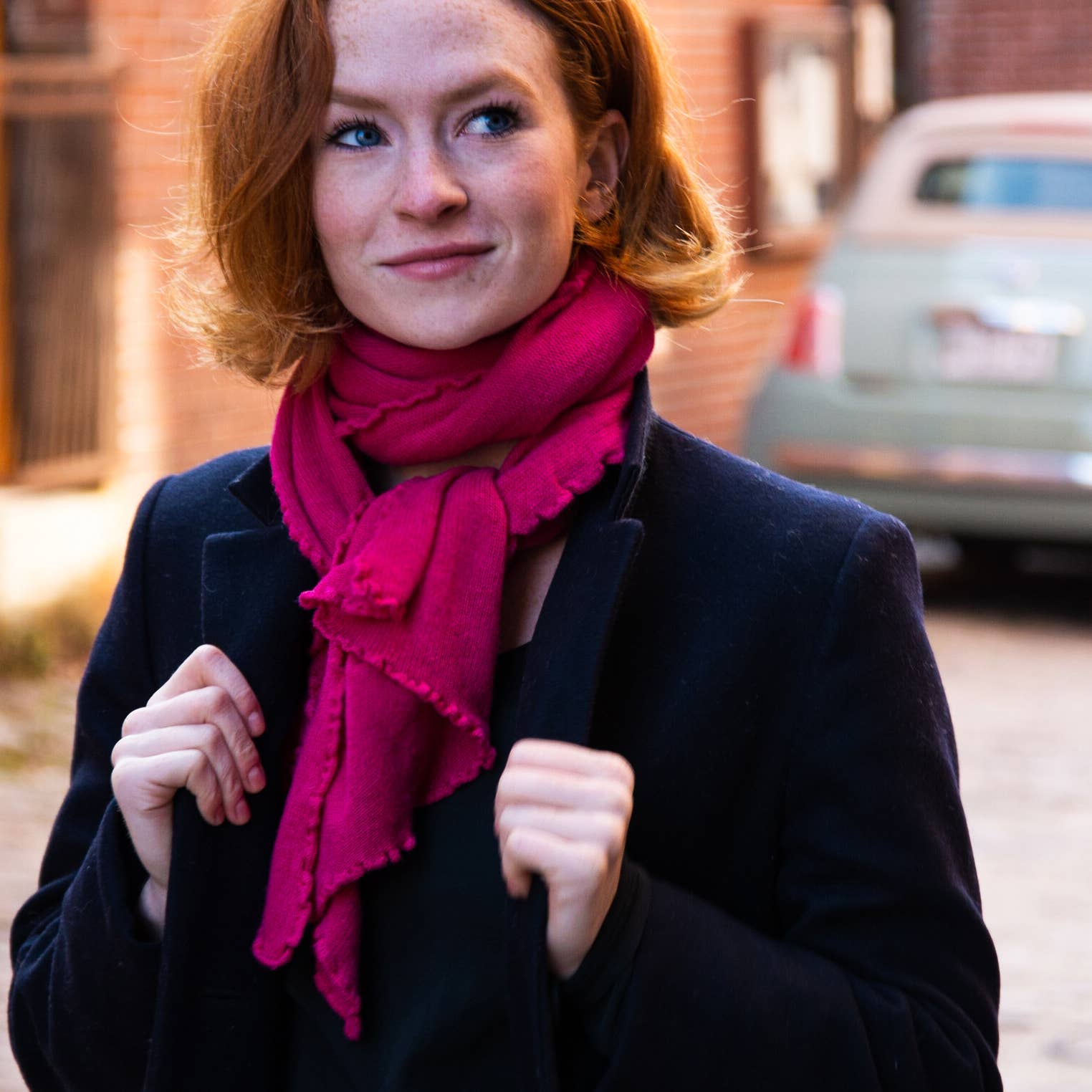 Margolis Pineo Italia - Wholesale Scarf - Women's - CASHMERE BLEND 'SARA' SCARF - DELICATE RUFFLE EDGE20