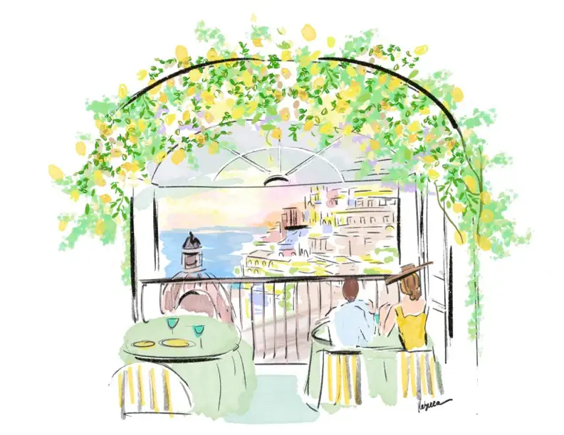 Rebecca Illustrated - Wholesale Art Print - SORRENTO DINNER - Art Print 0