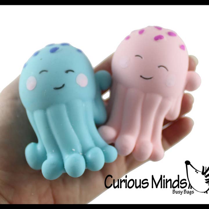 Curious Minds Toys - Vente Jouet mou – enfant et bébé - 1 boule anti-stress en forme de méduse remplie de crème pour chiens - Squishy