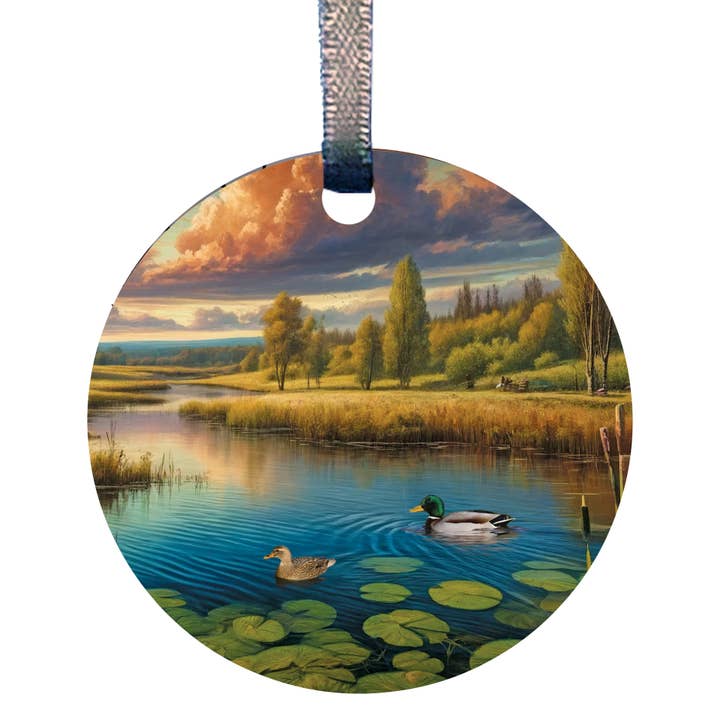 Mallard Ducks Acrylic Mini Ornament MSC413 by d'ears for wholesale by d'ears inc.