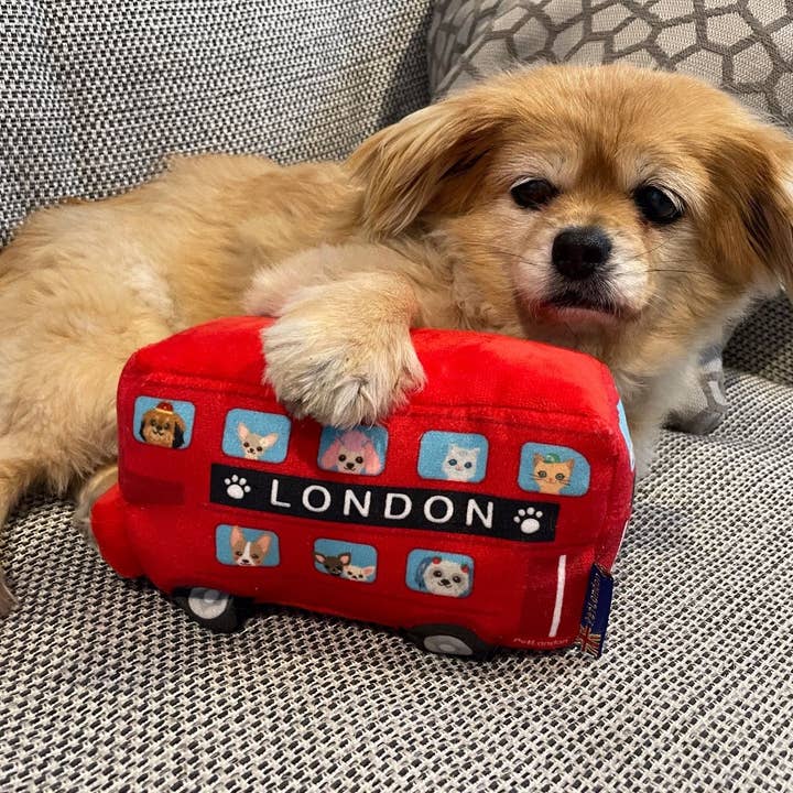 PetLondon - Vente Peluche – chien - Jouet en peluche en forme de bus de Londres2