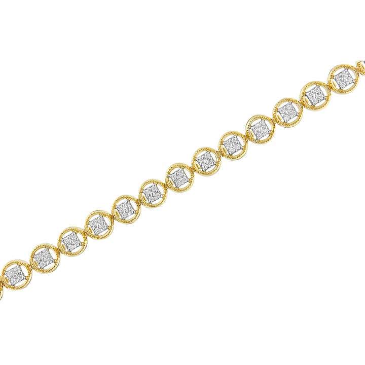 Infinite Jewels - Wholesale Tennis bracelet - 10K Gold Over Silver 1/4 Carat Diamond Link Tennis Bracelet6